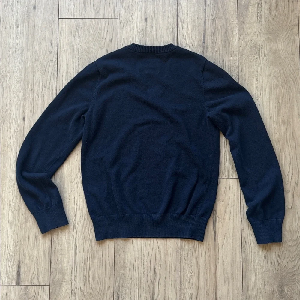 Abercrombie & Fitch Men's V-Neck Sweater Blue Medium 2000s Classic Moose Logo